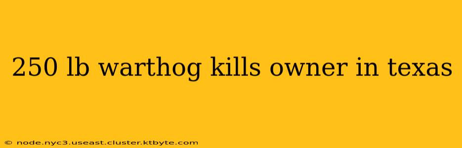 250 lb warthog kills owner in texas