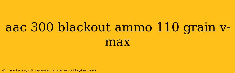 aac 300 blackout ammo 110 grain v-max