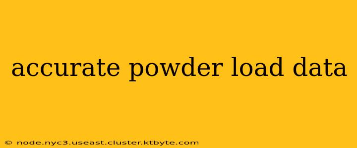 accurate powder load data