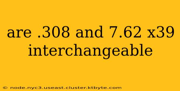 are .308 and 7.62 x39 interchangeable