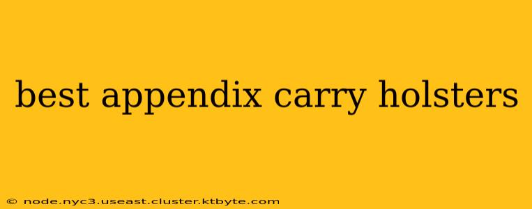 best appendix carry holsters