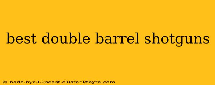 best double barrel shotguns