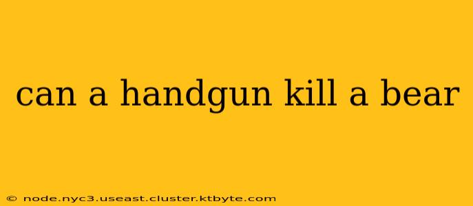 can a handgun kill a bear