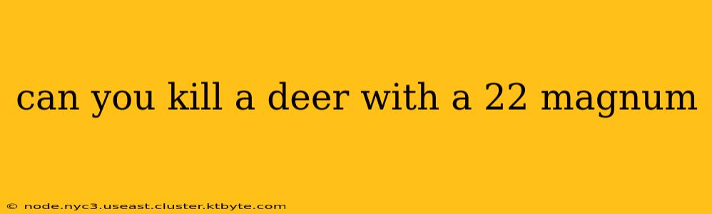 can you kill a deer with a 22 magnum