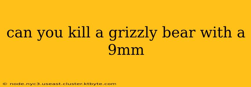 can you kill a grizzly bear with a 9mm