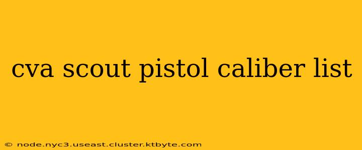 cva scout pistol caliber list