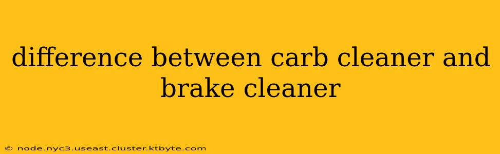 difference between carb cleaner and brake cleaner