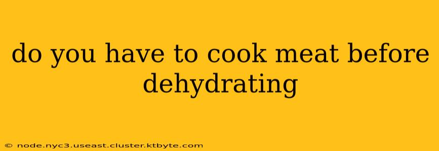 do you have to cook meat before dehydrating