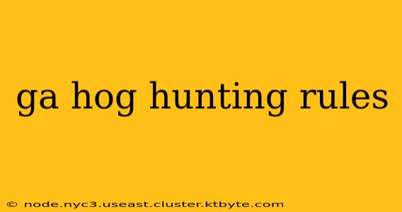 ga hog hunting rules