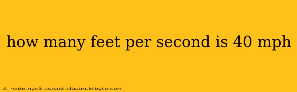 how many feet per second is 40 mph