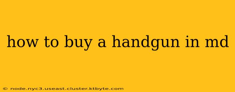 how to buy a handgun in md