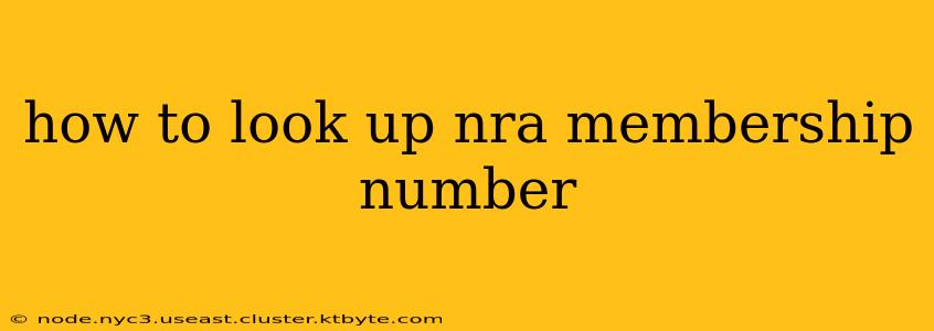 how to look up nra membership number