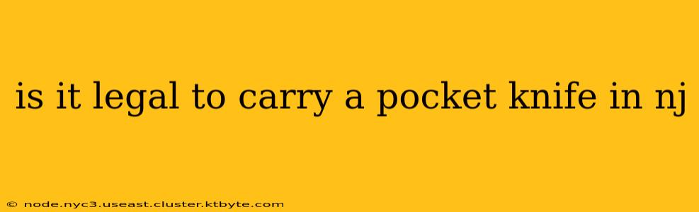 is it legal to carry a pocket knife in nj