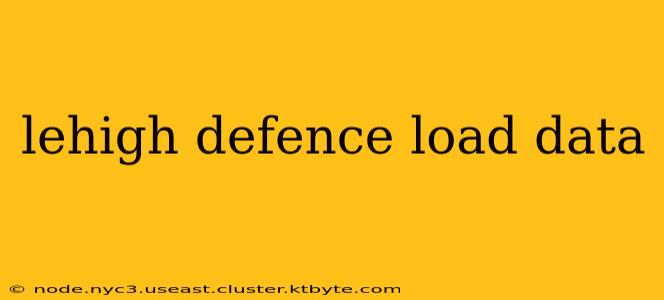 lehigh defence load data