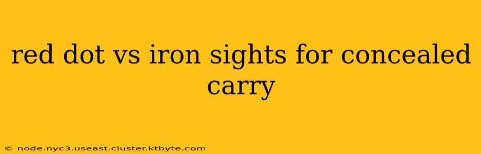 red dot vs iron sights for concealed carry