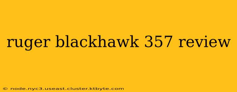 ruger blackhawk 357 review