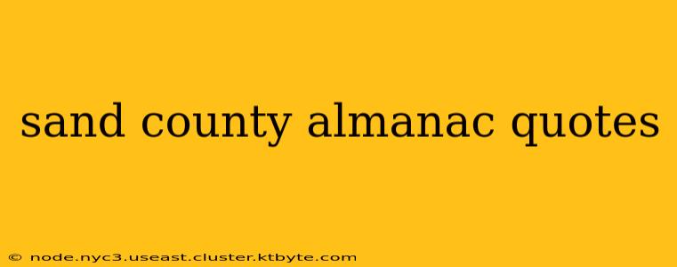 sand county almanac quotes