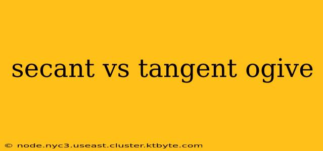 secant vs tangent ogive