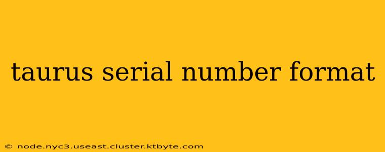 taurus serial number format