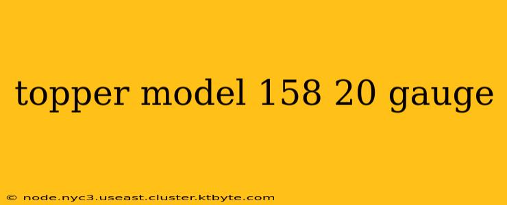 topper model 158 20 gauge