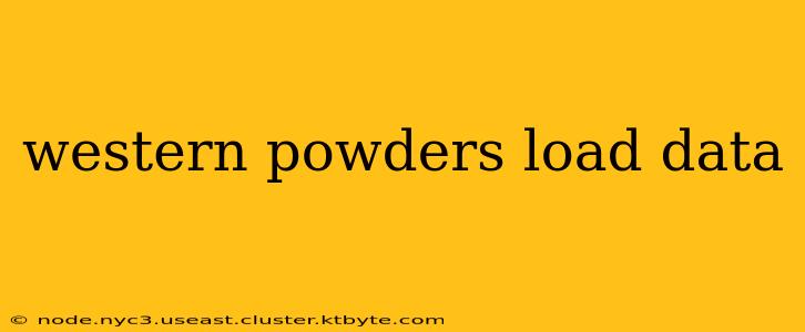 western powders load data