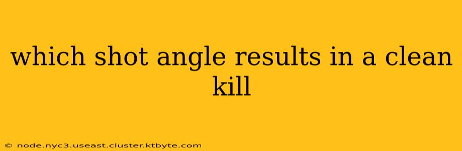 which shot angle results in a clean kill