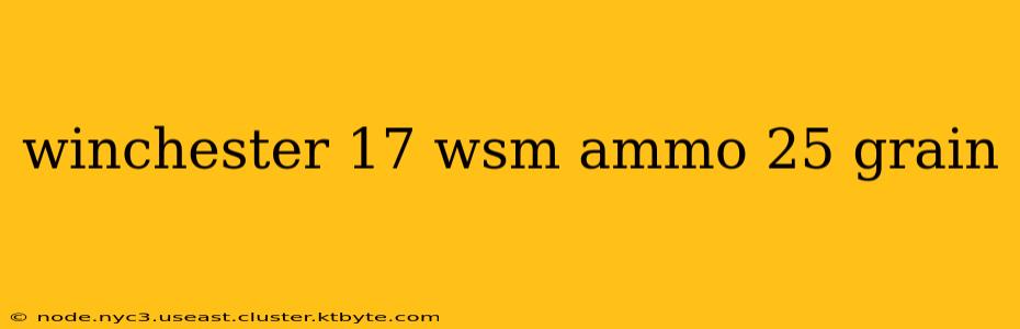 winchester 17 wsm ammo 25 grain